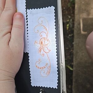 Handmade machine embroidery flower patch